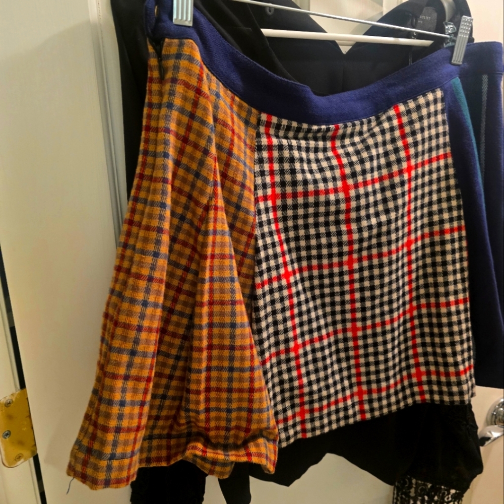 Rowing Blazers Orange and Blue A-Line Skirt Knee-Length Asymmetrical for Casual